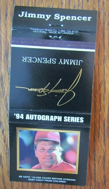 Nascar Racing Car Driver Jimmy Spencer Matchbook Cover Empty 1994 Matchcover -D4