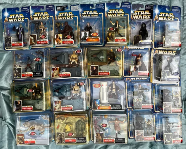 Pacchetto action figure cardate Star Wars 3,75" lotto di lavoro Attacco dei cloni X22