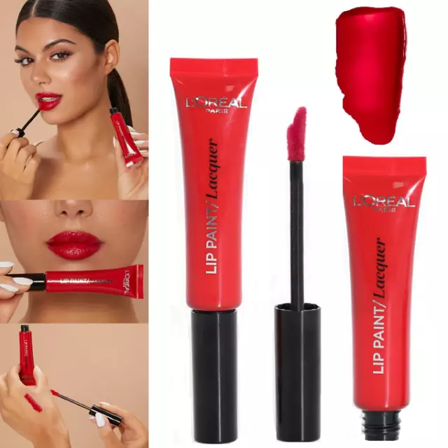 L'Oréal Infaillible Lip Paint Lacquer Rouge à Lèvres Lip Gloss 105 Red Fiction