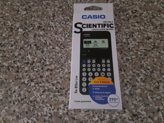 Casio FX-85GT CW wissenschaftlicher Taschenrechner schwarz. GCSE, brandneu...