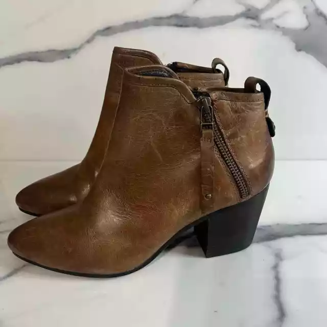 Steve Madden | Brown Leather Block Heel Julius Ankle Bootie Sz 8 3