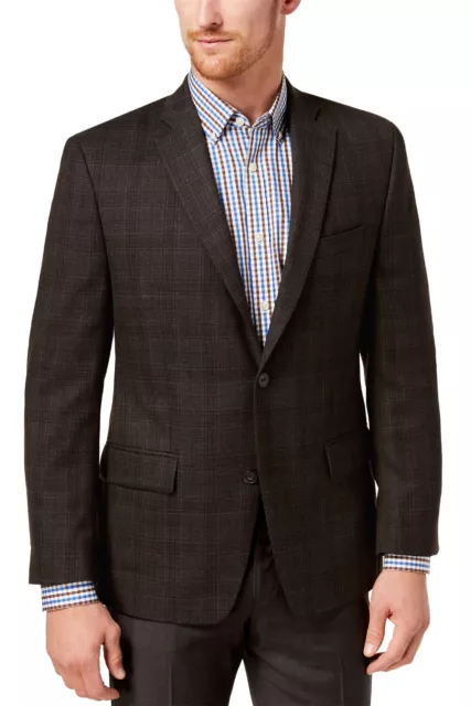 Michael Kors Mens Modern Fit Plaid Sport Coat 50 Regular Brown - NWT $295