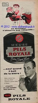 Publicite Biere Meuse Pils Royale De 1957 Le Directeur French Ad Vintage