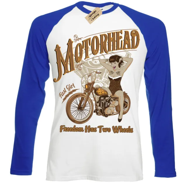 Motorhead T-Shirt Biker Pinup Uomo Baseball