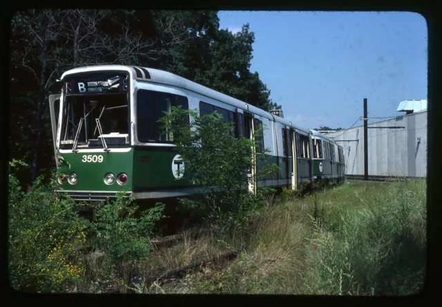 Trolley Slide - Boston MBTA #3509 Out of Service LRV Car 1979 Riverside Yard