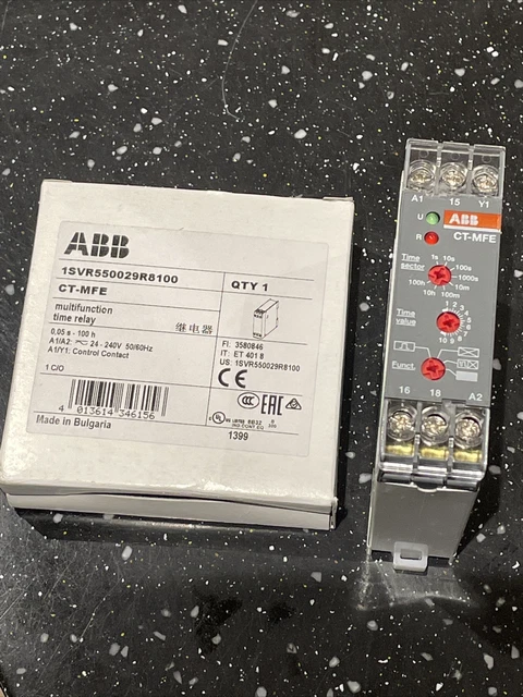MULTIFUNCTION TIMER (RELAY) 1SVR550029R8100 ABB 0.05s-100h 24-240VAC/DC ...