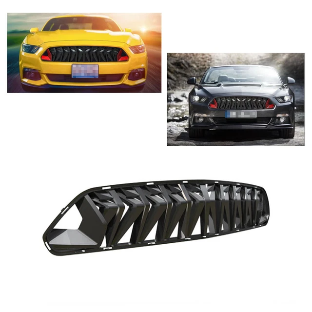 Griglia radiatore anteriore auto Shark Tooth per Ford Mustang GT V6 pony 15-17 nero opaco