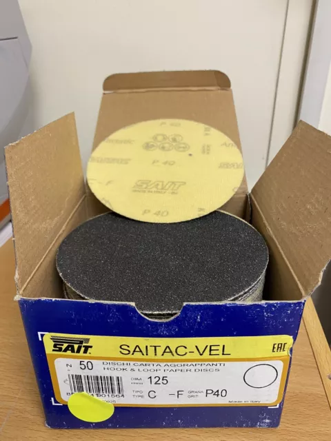 125Mm Sait Hook & Loop Sanding Discs 40 Grit Type C-E