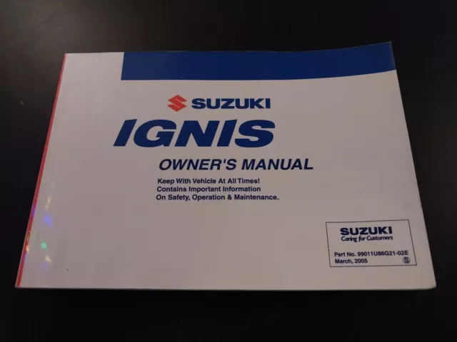 Suzuki Ignis 2005 Owners Manual Handbook #Vgc