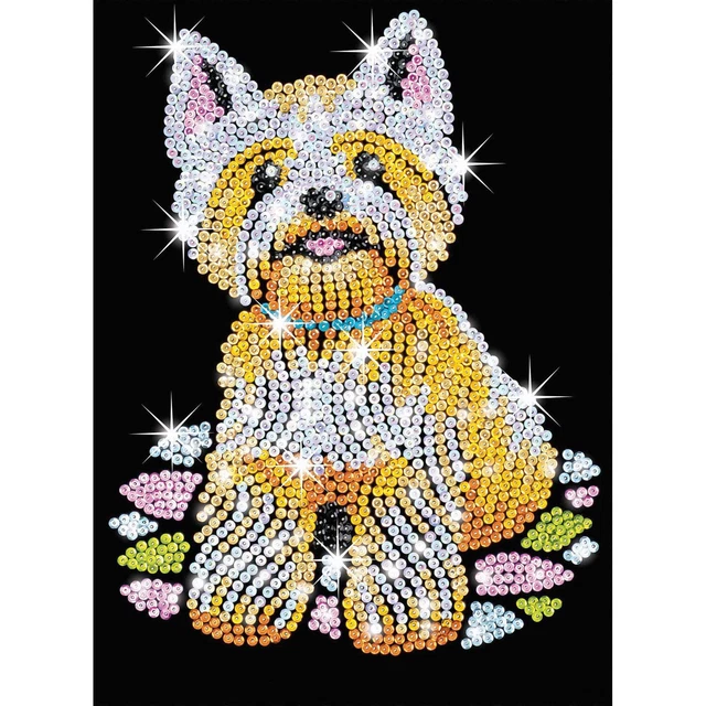 Tierno Sequin Art . Plug-Imagen Dobermann 28x37x3, 5cm Infantil Paillettenbild