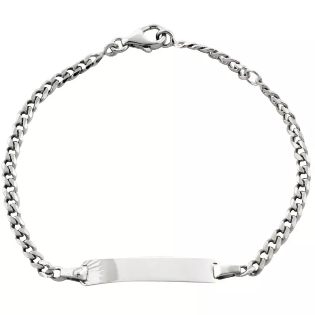 Gravurarmband Gourmette 925 Argent Sterling Rhodié Filles Garçons Enfants