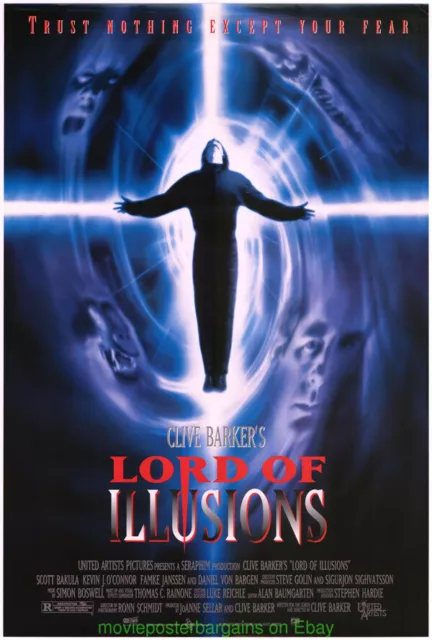 LORD OF ILLUSIONS MOVIE POSTER 27x40 Final Style CLIVE BARKER Horror Film 1995