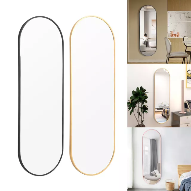 Large Full Length Body Mirror Oval Long Dressing Mirror for Leaning Wall Hanging