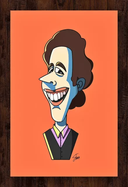 Seinfeld's Jerry Cartoon Caricature Limited Poster Digital Print Art 11x17