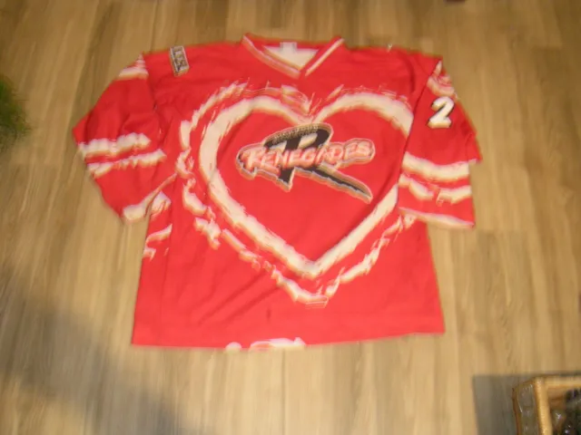 Richmond Renegades game match worn ECHL Valentines jersey  no DEL NHL