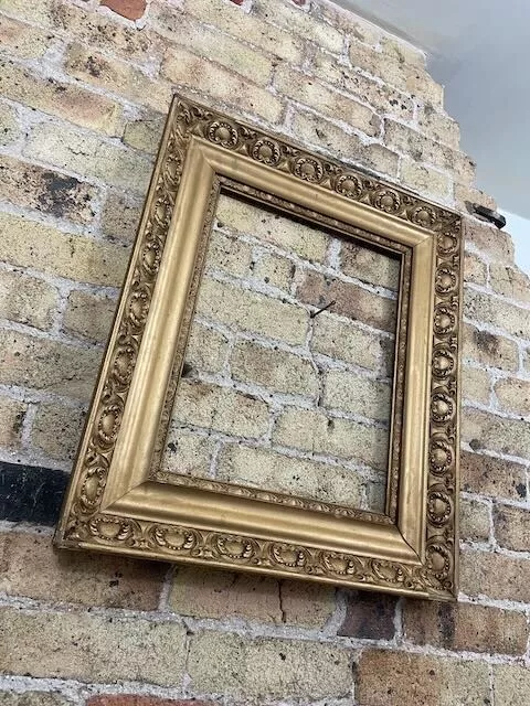 Ornate Gold Gilt Antique Picture Frame,, Naturally Aged, 1800's, Large - Medium