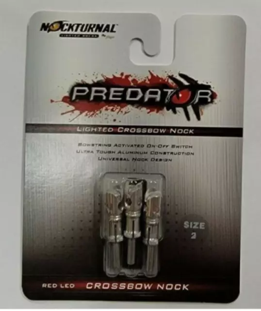 Nockturnal NT-732 Predator Crossbow Lighted Nock, RED Size 2 - 3 Pack SALE