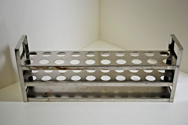 Vintage Stainless Steel Test Tube Rack 20 count 15mm Stamped Ps