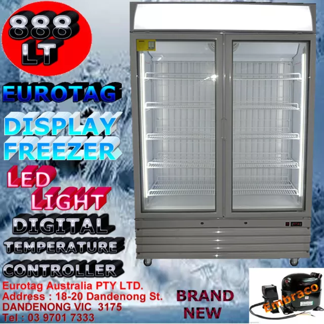 🥶EUROTAG 888LT  LED LIGHT COMMERCIAL UPRIGHT DISPLAY FREEZER BRAND NEW Sale 🥶 3