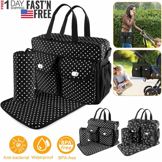 3pcs Baby Nappie Diaper Changing Bags Large Mummy Bag Travel Handbag Waterproof