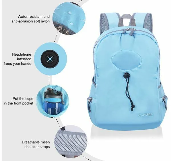 New With Tags Cortege Packable Backpack Durable Folding Travel Collapsible Blue