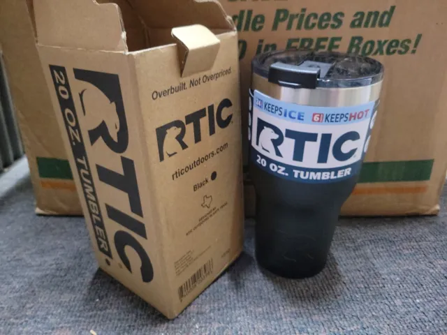 NEW RTIC 20 oz Tumbler Hot Cold Double Wall Vacuum Insulated 20oz Matte Black