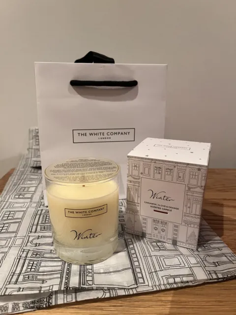 🎄THE WHITE COMPANY WINTER  Scented Candle 140g - Bag + Tissue - BRAND NEW 🎄