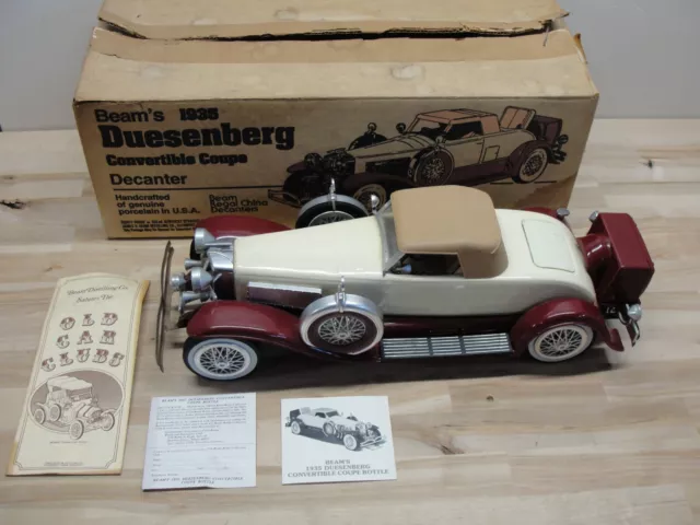 Jim Beam's 1935 Duesenberg Convertible Coupe Car Decanter W/ Box