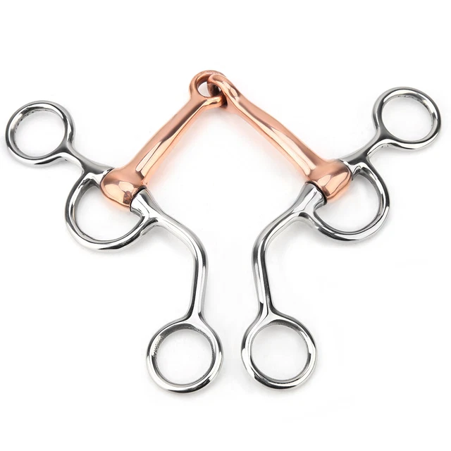HORSE CHEW STAINLESS Steel Training Bit Copper Jointed Month Htt £27.41