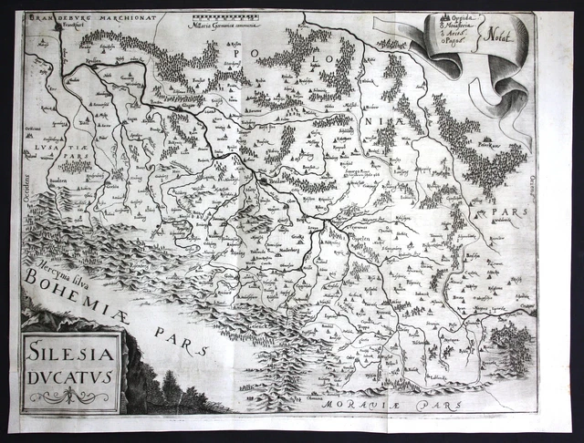 Slesia Silesia Polska Polonia Poland Mappa Incisione Gualdo 1672