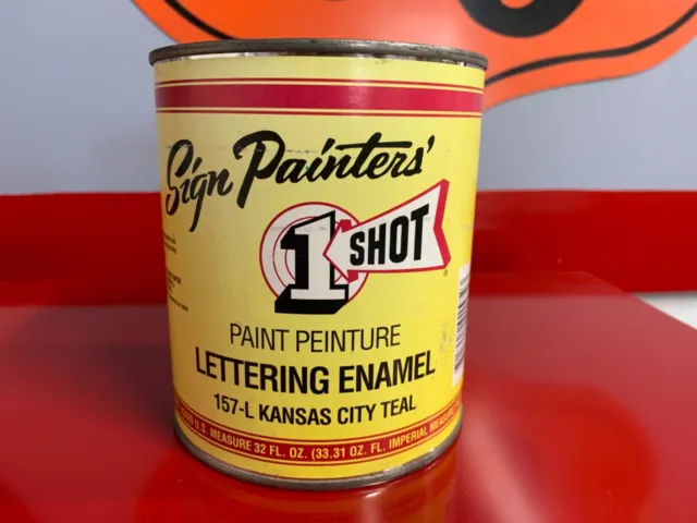 1 Shot SIGN Paint Lettering Enamel Pinstriping 157-L KANSAS CITY TEAL One Quart