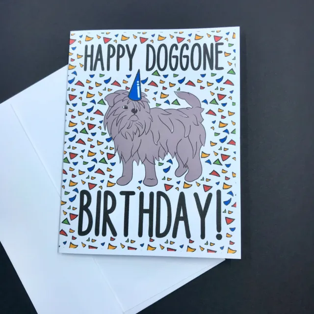 Affenpinscher Dog Happy Doggone Birthday Card