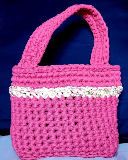 Homemade Crochet TShirt Yarn Bag