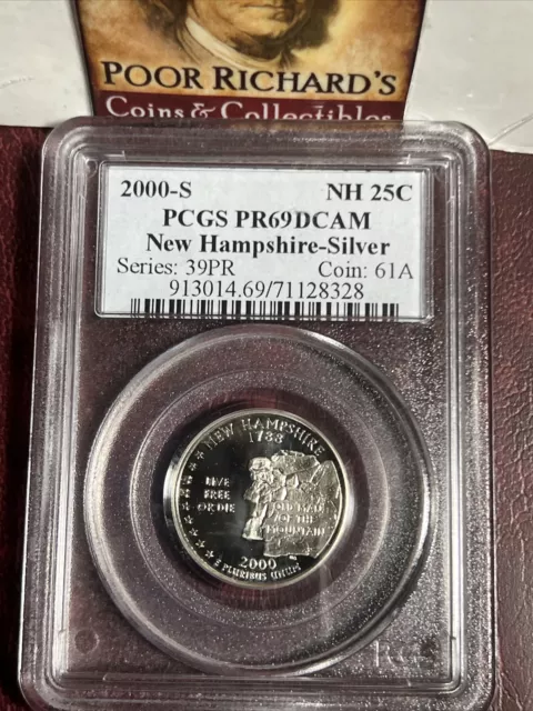 2000S New Hampshire State Quarter Silver PCGS Certified PR69DCAM SQ1139