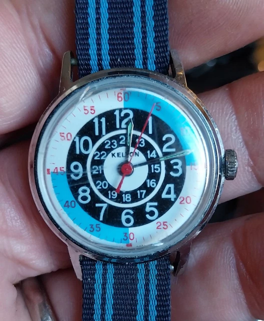 Montre Bracelet Kelton à Cadran Bleu - Fonctionne - Occasion