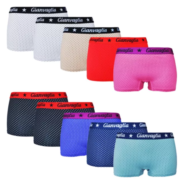 10er Paquet Femmes Pantys Boxer Coton Slips Pantalon sous-Vêtement
