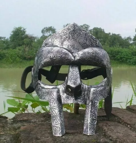 MF Doom Super Gladiator Face Mask Helmet Hand Forged Sca Larp Helmet Roman Armor