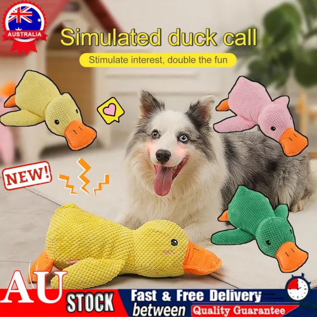 The Mellow-Dog, Yellow Mellow-Dog Calming Duck, Squeaky Dog Toy for Indoor Puppy