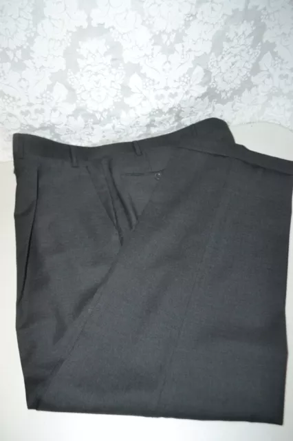 CANALI PROPOSTA MEN'S Wool Charcoal Black Pleated Cuffed Dress Pants Sz ...