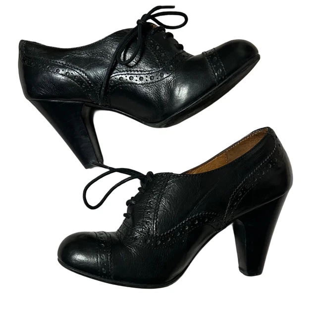 office-london-lace-up-black-brogue-heel-shoes-size-36-7-00-picclick-uk