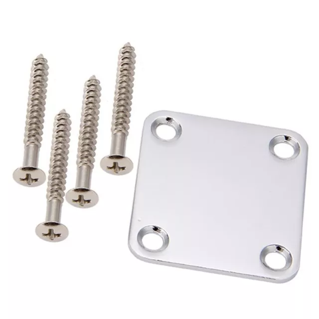 1 Set Electric Guitar Neck Plate with Screws for Strat Tele Guitar2231