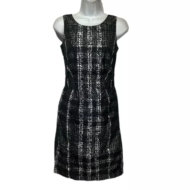 BURBERRY London Black Gray plaid sleeveless Cocktail Dress Size 2