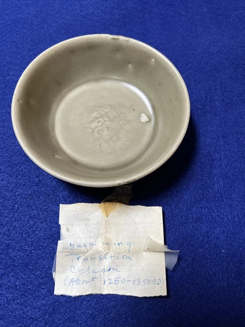 Ephemera Note: YUAN MING TRANSITION CELADON (ABOUT 1250-1350 AD)  5" Bowl
