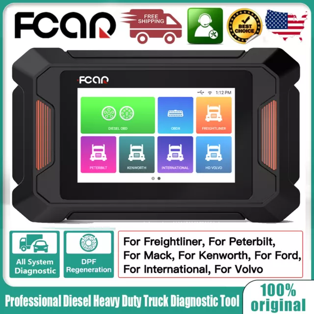 Fcar F801 Heavy Duty Truck Diagnostic Scanner OBD All System DPF Regen 6PIN/9PIN