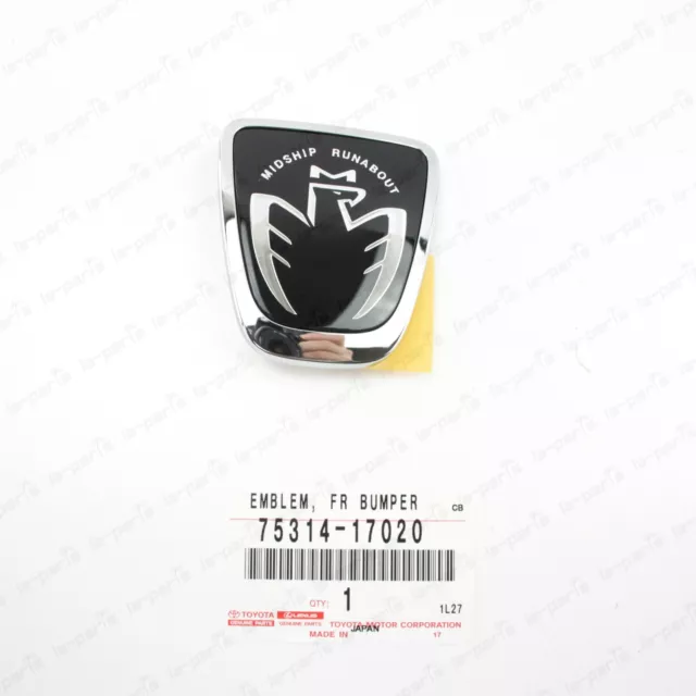 Genuine Toyota 99-07 Mr2 Spyder Midship Runabout Front Black Emblem 75314-17020