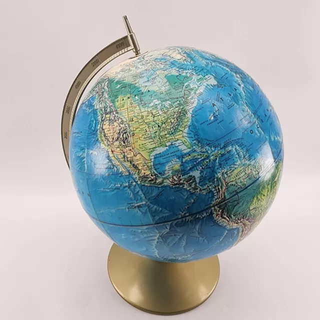 Vintage Rand McNally World Portrait Globe Soviet Union Metal Base