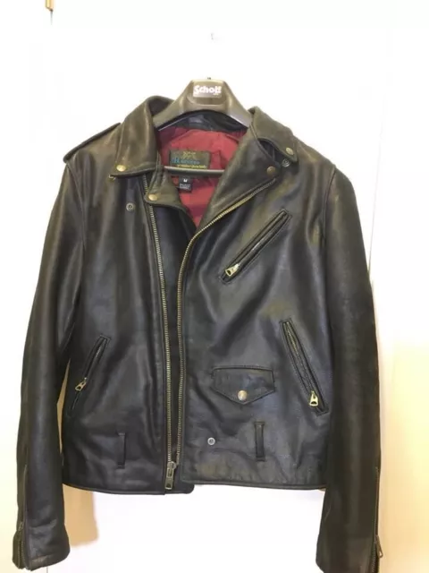 Schott Buffalo Perfecto Men Black Motorcycle Bike Leather Jacket Size M Rare