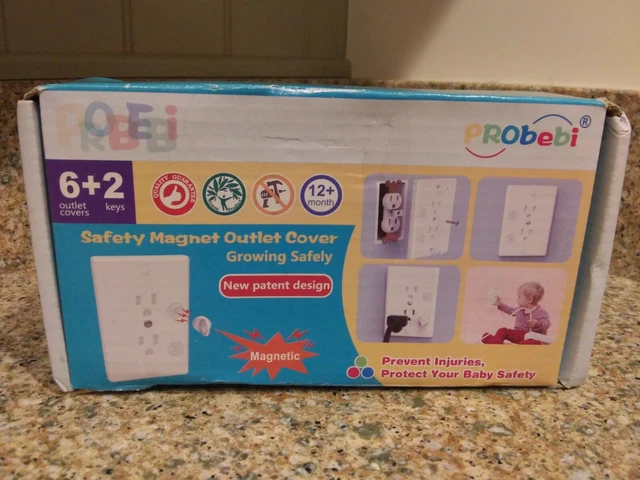 6 Baby Proof Outlet Covers, magnetic, self closing, child toddler safety safe