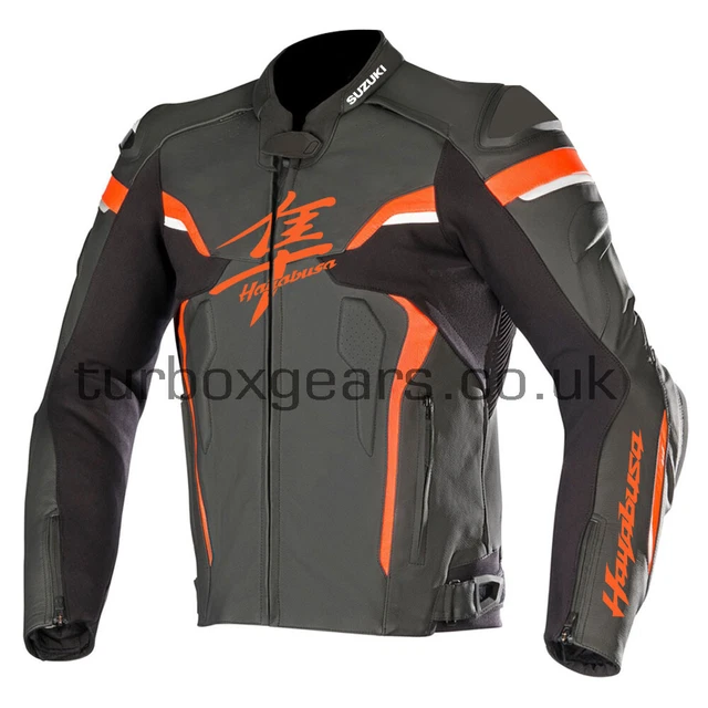 Suzuki Hayabusa 25th Anniversary Men Motorbike Motorcycle Leather Racing Jacket