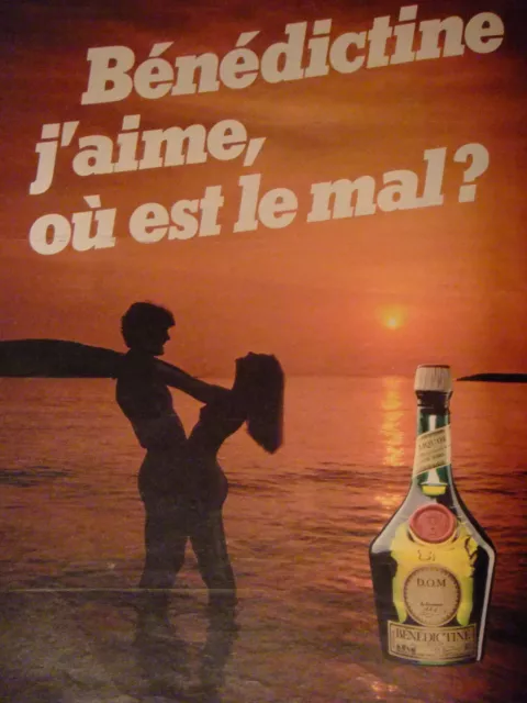 Publicité De Presse 1981 Bénédictine J'aime Ou Est Le Mal  - Advertising